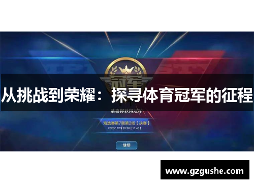 从挑战到荣耀：探寻体育冠军的征程
